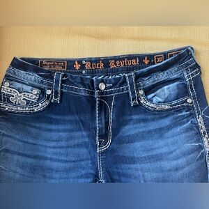 Rock Revival Dark Blue Denim with Silver Accents
